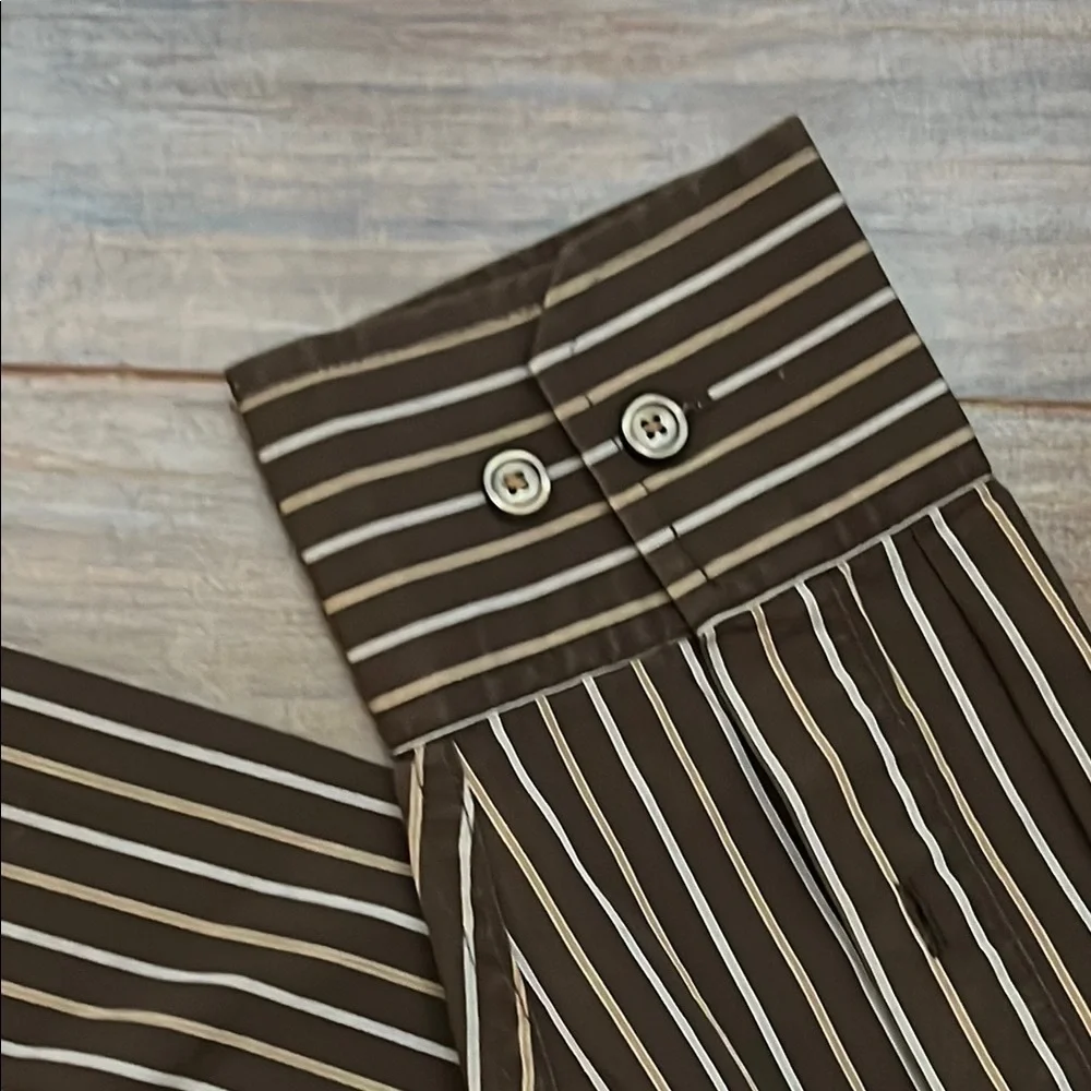 Banana Republic Brown Casual Button Down Shirt Classic Style Sz. M 15-15 1/2